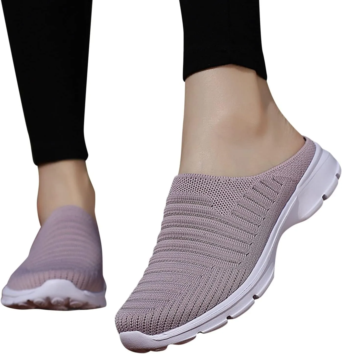 Women's Backless Walking Sneakers Summer Slip-on Mens Dress Shoes Wide Casual Black Shoes Casual Sneakers Steel Toe Tennis Shoe Cross Trainer Shoe