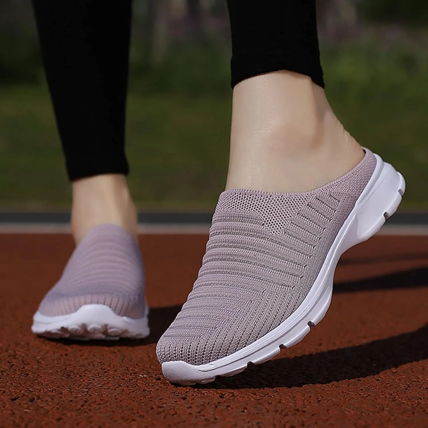 Women's Backless Walking Sneakers Summer Slip-on Mens Dress Shoes Wide Casual Black Shoes Casual Sneakers Steel Toe Tennis Shoe Cross Trainer Shoe