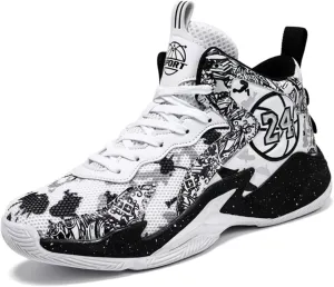 Womens Breathable Mesh Lace Up Basketball Shoes with Arch Support Lightweight Non-Slip High Top Sneakers Running Walking Tennis Shoes