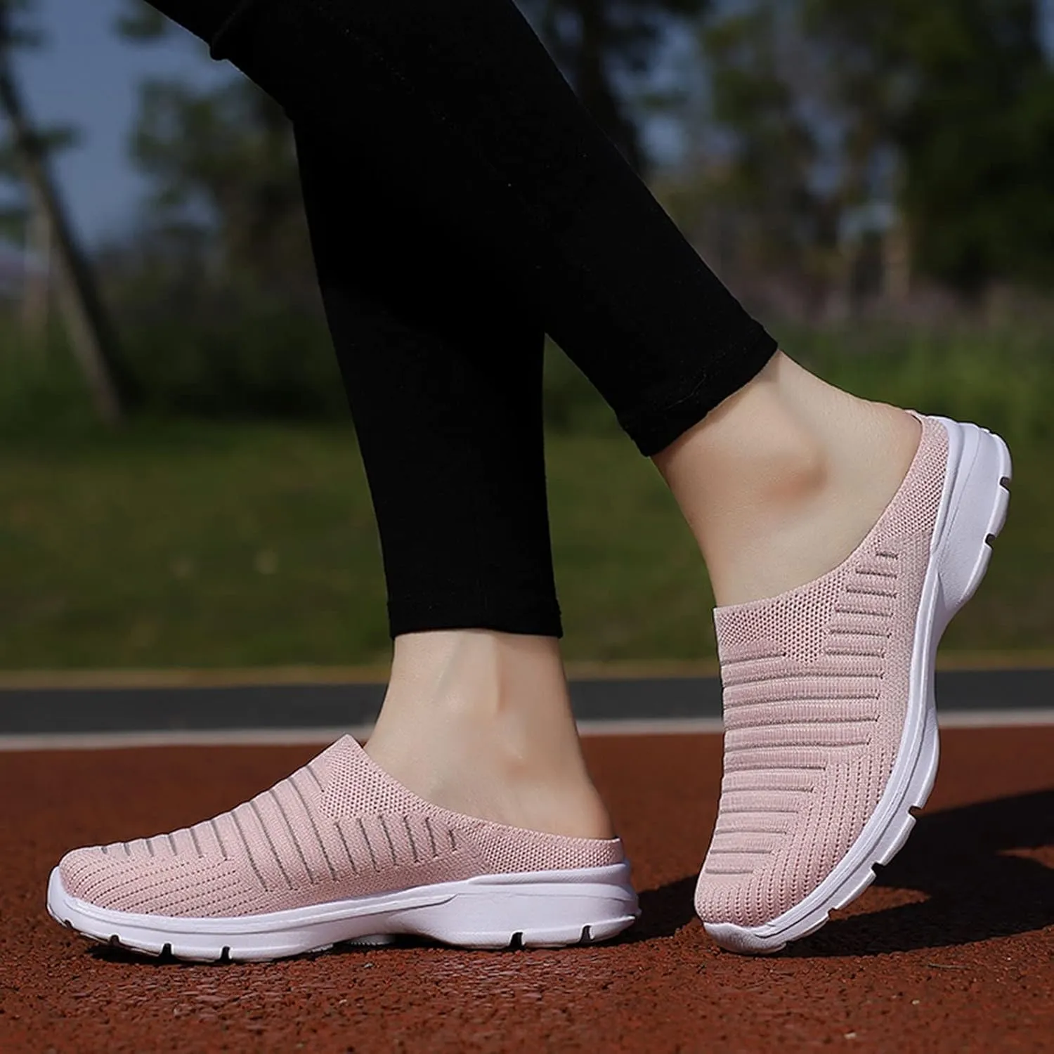 Womens Breathable Mesh Walking Mules Sneakers Tennis Shoes Men Food Service Shoes Dressy Casual Waterproof Sneakers Steel Toe Tennis Shoe Cross Trainer Shoe