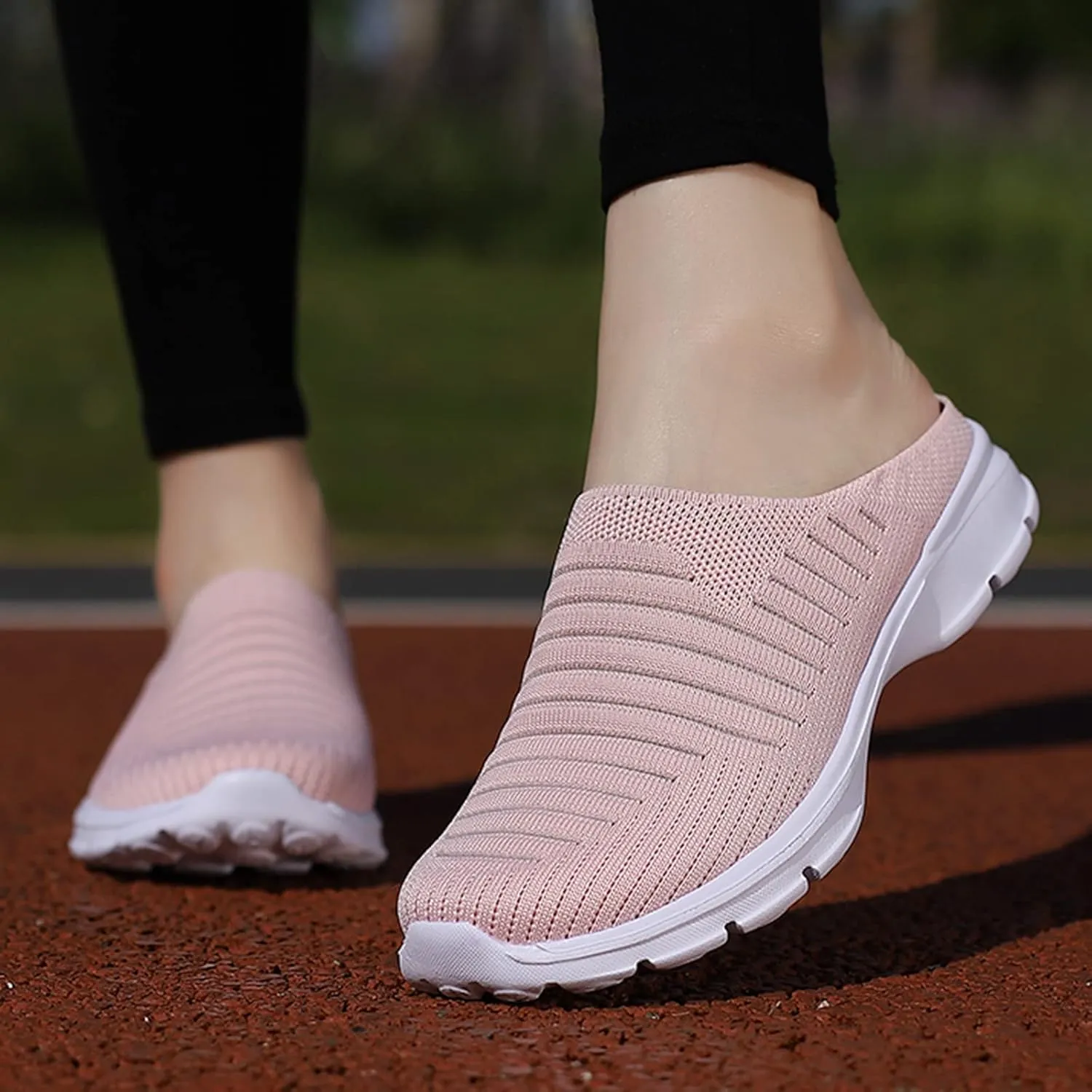 Womens Breathable Mesh Walking Mules Sneakers Tennis Shoes Men Food Service Shoes Dressy Casual Waterproof Sneakers Steel Toe Tennis Shoe Cross Trainer Shoe
