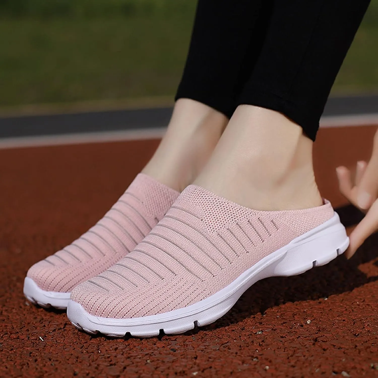 Womens Breathable Mesh Walking Mules Sneakers Tennis Shoes Men Food Service Shoes Dressy Casual Waterproof Sneakers Steel Toe Tennis Shoe Cross Trainer Shoe