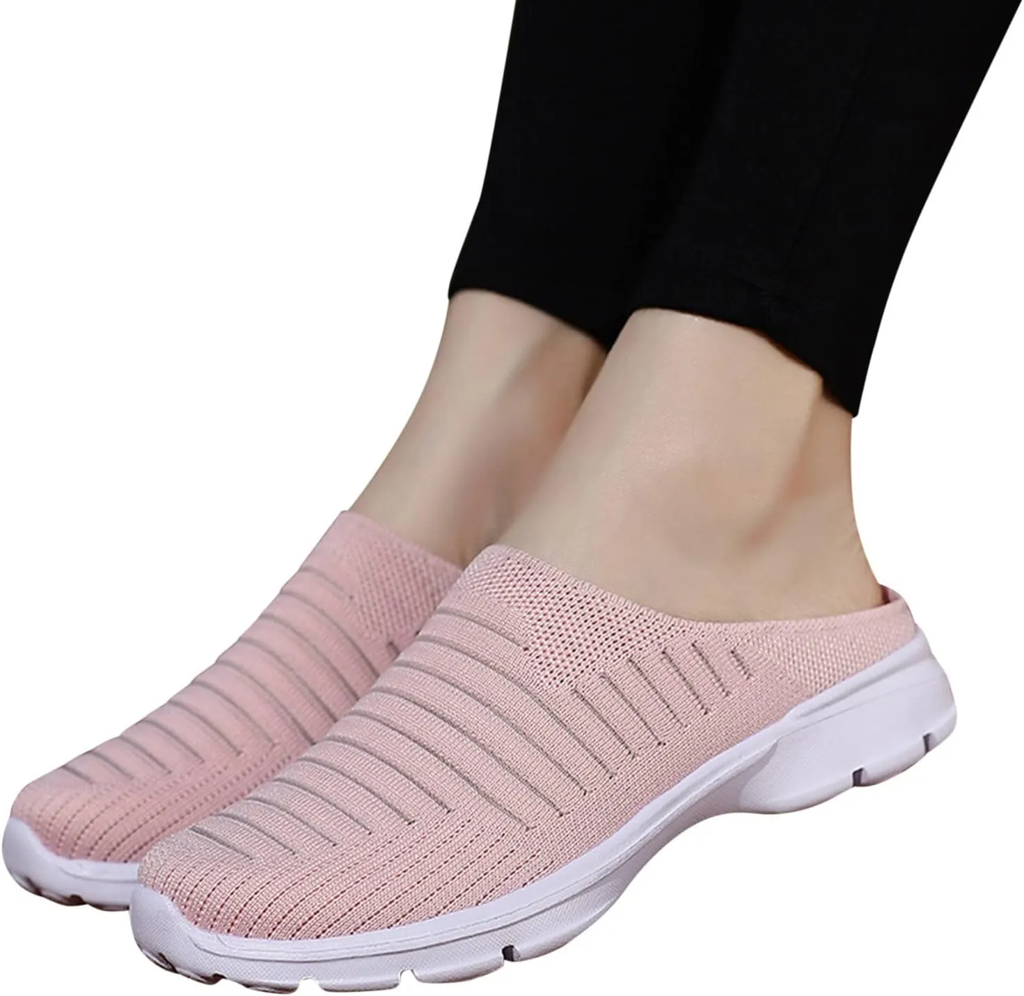 Womens Breathable Mesh Walking Mules Sneakers Tennis Shoes Men Food Service Shoes Dressy Casual Waterproof Sneakers Steel Toe Tennis Shoe Cross Trainer Shoe