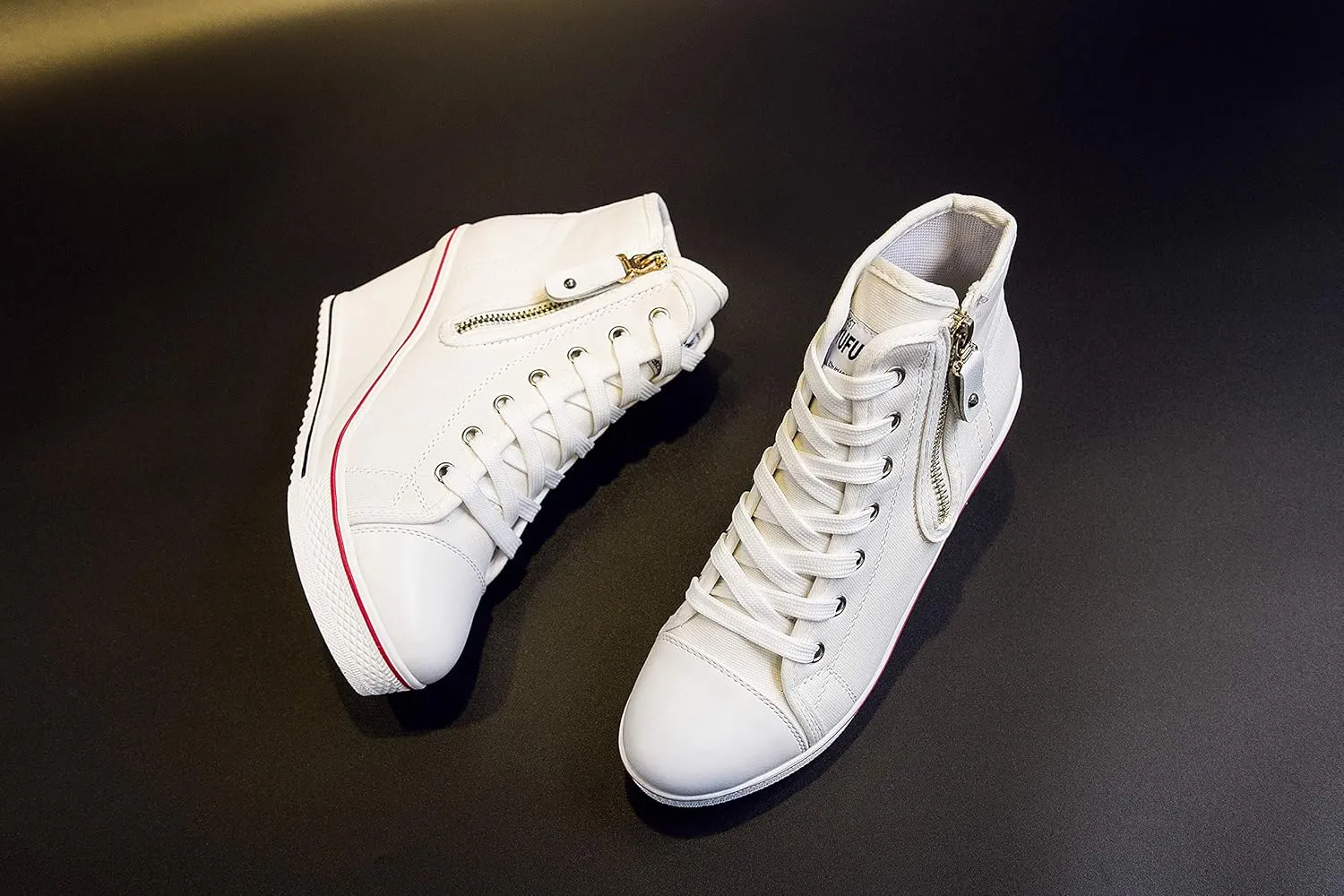 Women's Canvas High-Heeled Shoes Fashion Sneakers Casual Shoes for Walking Platform Wedges Pump Shoes