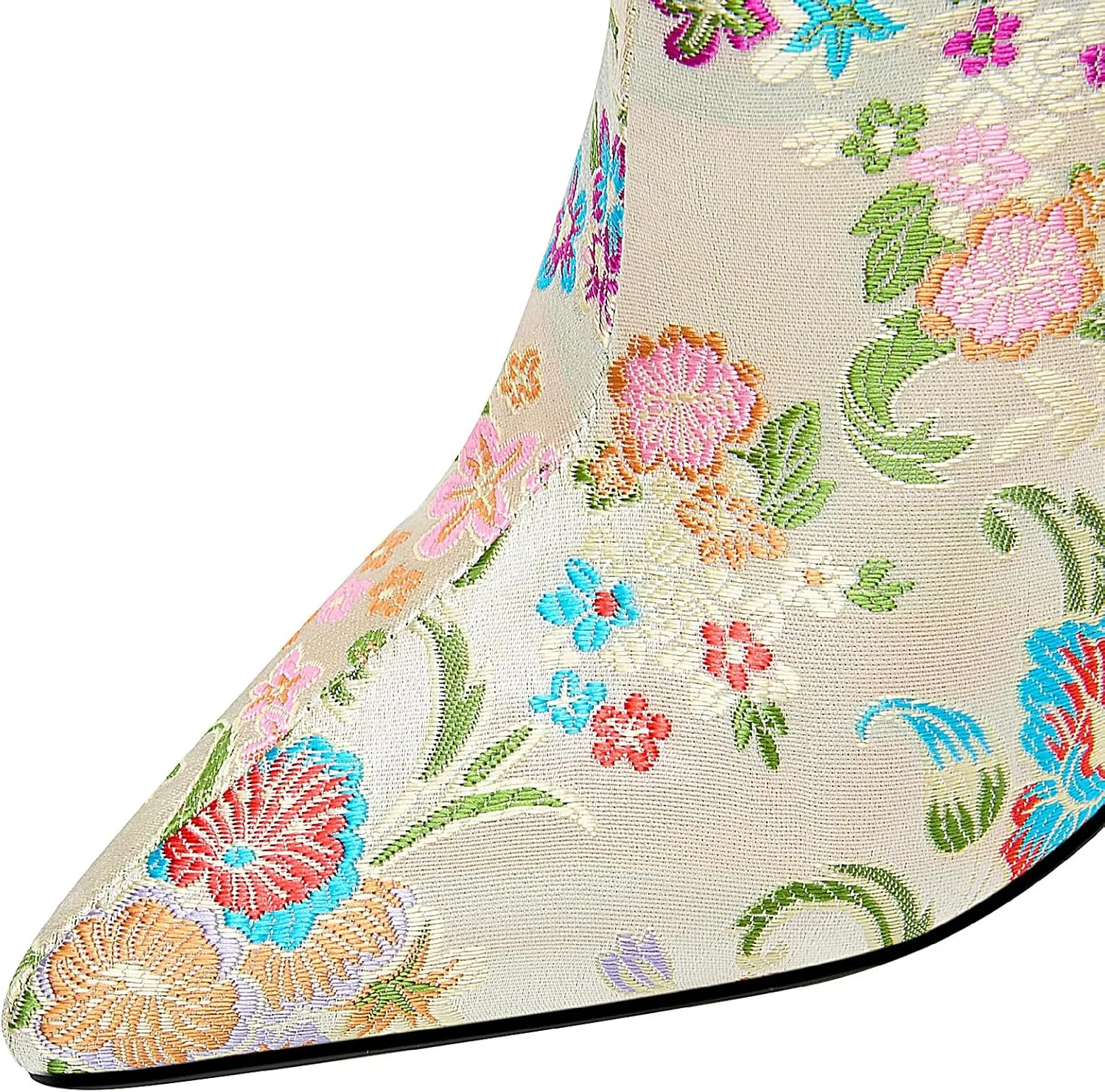 Women's Embroidery Pointed Toe Tiger Tooth Side Zipper Comfortable Fashion Ankle Boots Mid-Calf Sturdy Reliable Shoes Warm Party Bright Close Fall Winter