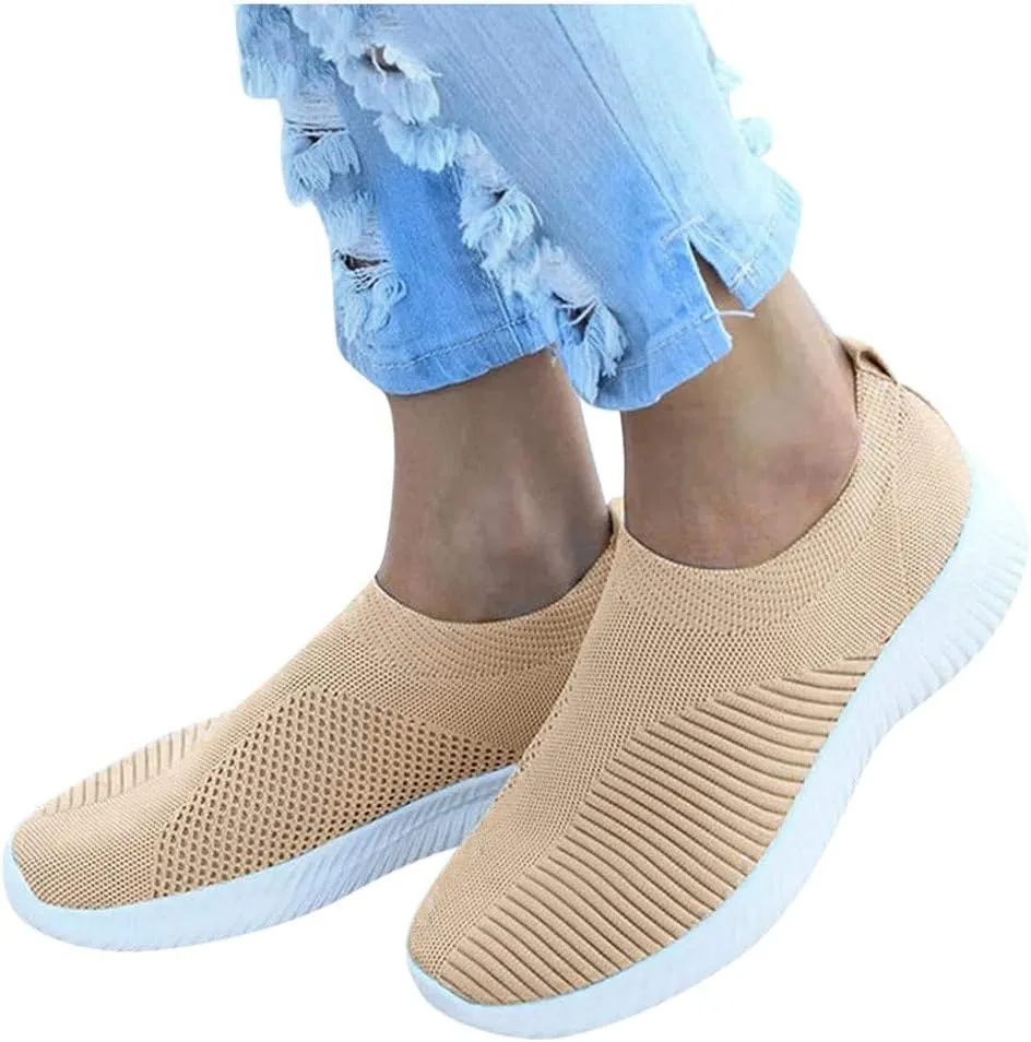 Womens Ladies Walking Running Shoes Slip On Lightweight Mens Dress Shoes Food Service Casual Dress Shoes Women Shoes Sneakers Tennis Shoe White Loafers