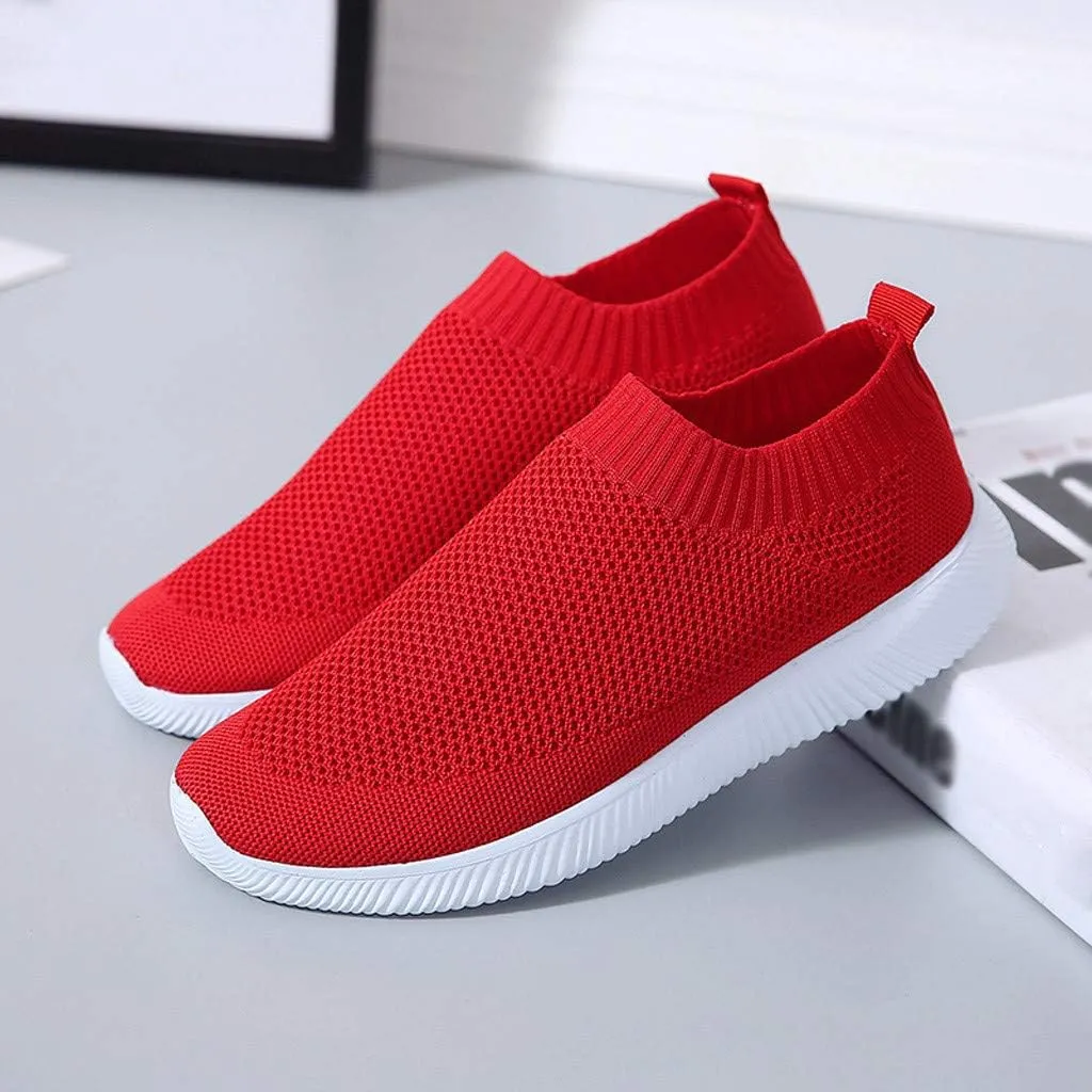 Womens Ladies Walking Running Shoes Slip On Lightweight Tennis Shoes Men Mesh Women Casual Shoes Men Shoes Sneakers Red Tennis Shoe Loafers Shoe