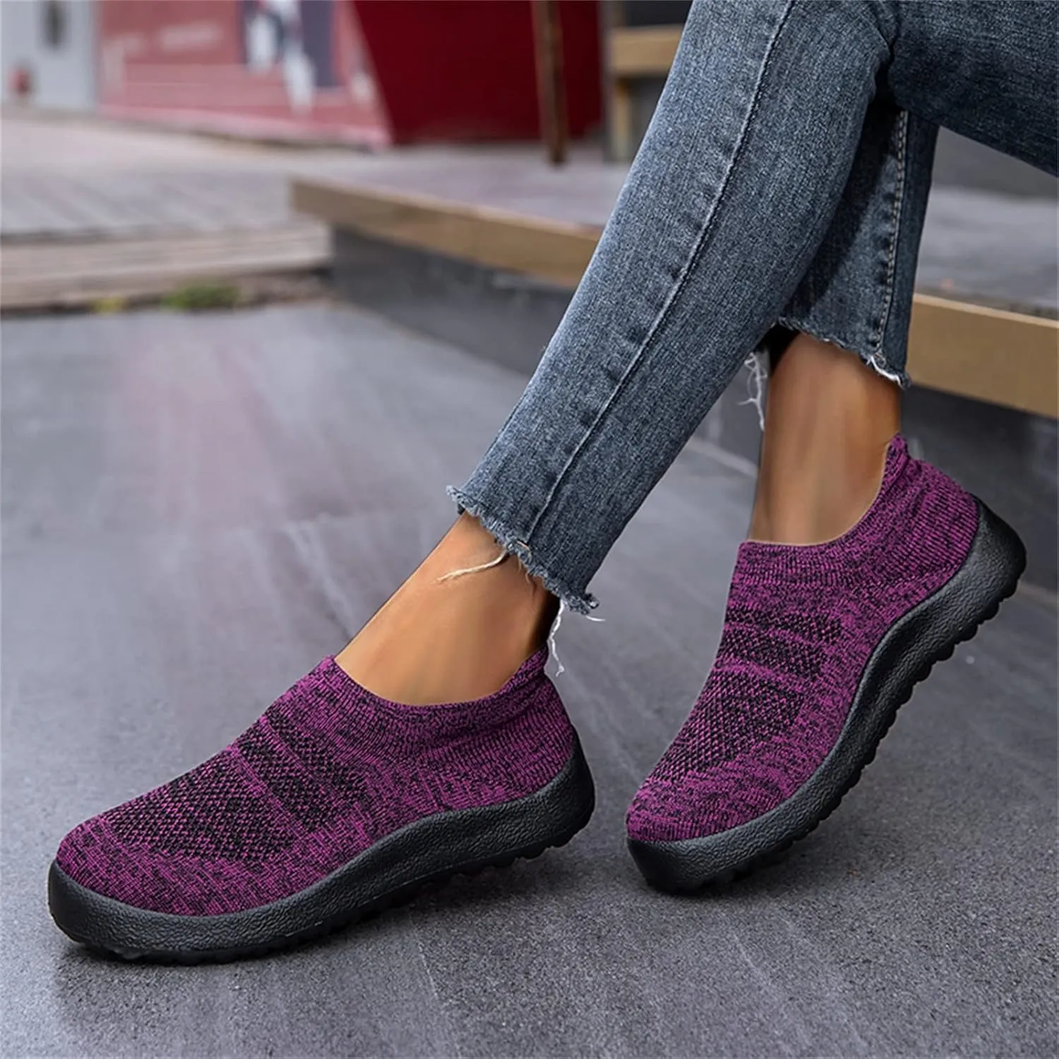 Womens Ladies Walking Running Shoes Slip On Lightweight Tennis Shoes Men Mesh Women Casual Shoes Men Shoes Sneakers Red Tennis Shoe Loafers Shoe