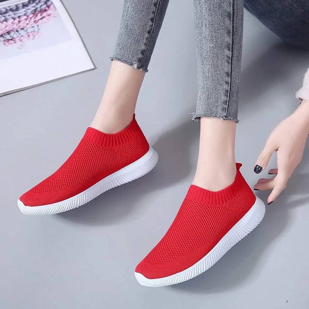 Womens Ladies Walking Running Shoes Slip On Lightweight Tennis Shoes Men Mesh Women Casual Shoes Men Shoes Sneakers Red Tennis Shoe Loafers Shoe