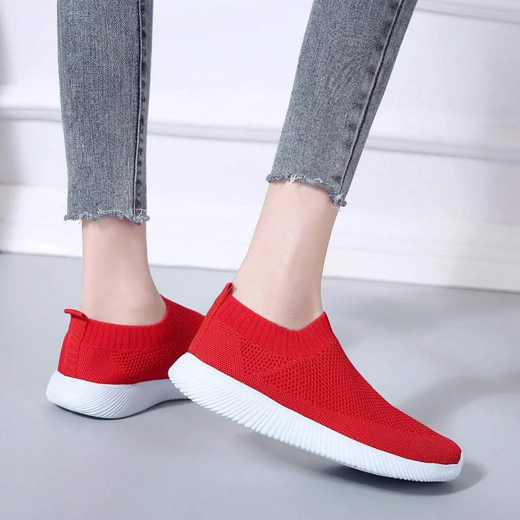 Womens Ladies Walking Running Shoes Slip On Lightweight Tennis Shoes Men Mesh Women Casual Shoes Men Shoes Sneakers Red Tennis Shoe Loafers Shoe