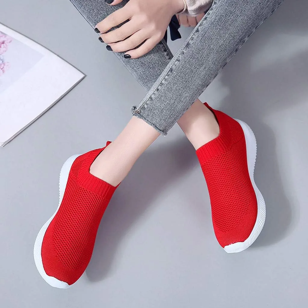 Womens Ladies Walking Running Shoes Slip On Lightweight Tennis Shoes Men Mesh Women Casual Shoes Men Shoes Sneakers Red Tennis Shoe Loafers Shoe