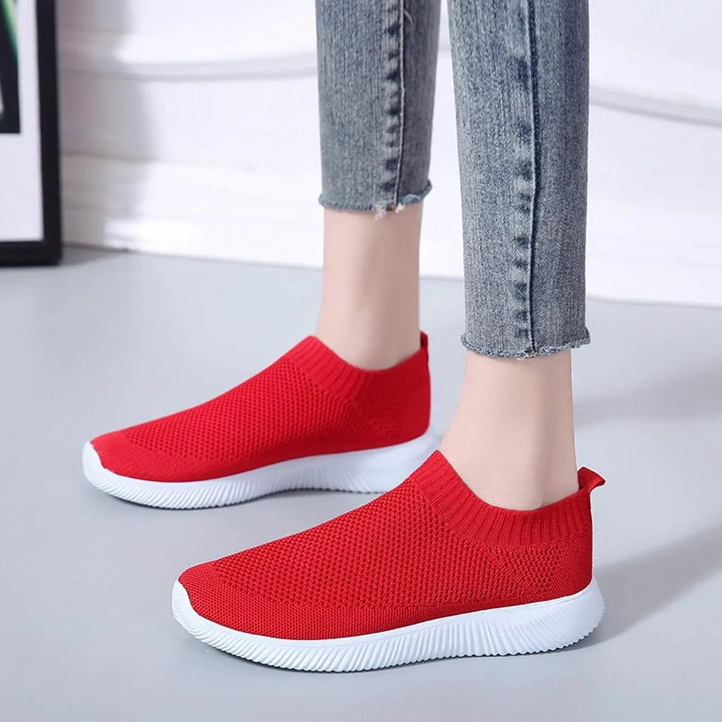 Womens Ladies Walking Running Shoes Slip On Lightweight Tennis Shoes Men Mesh Women Casual Shoes Men Shoes Sneakers Red Tennis Shoe Loafers Shoe