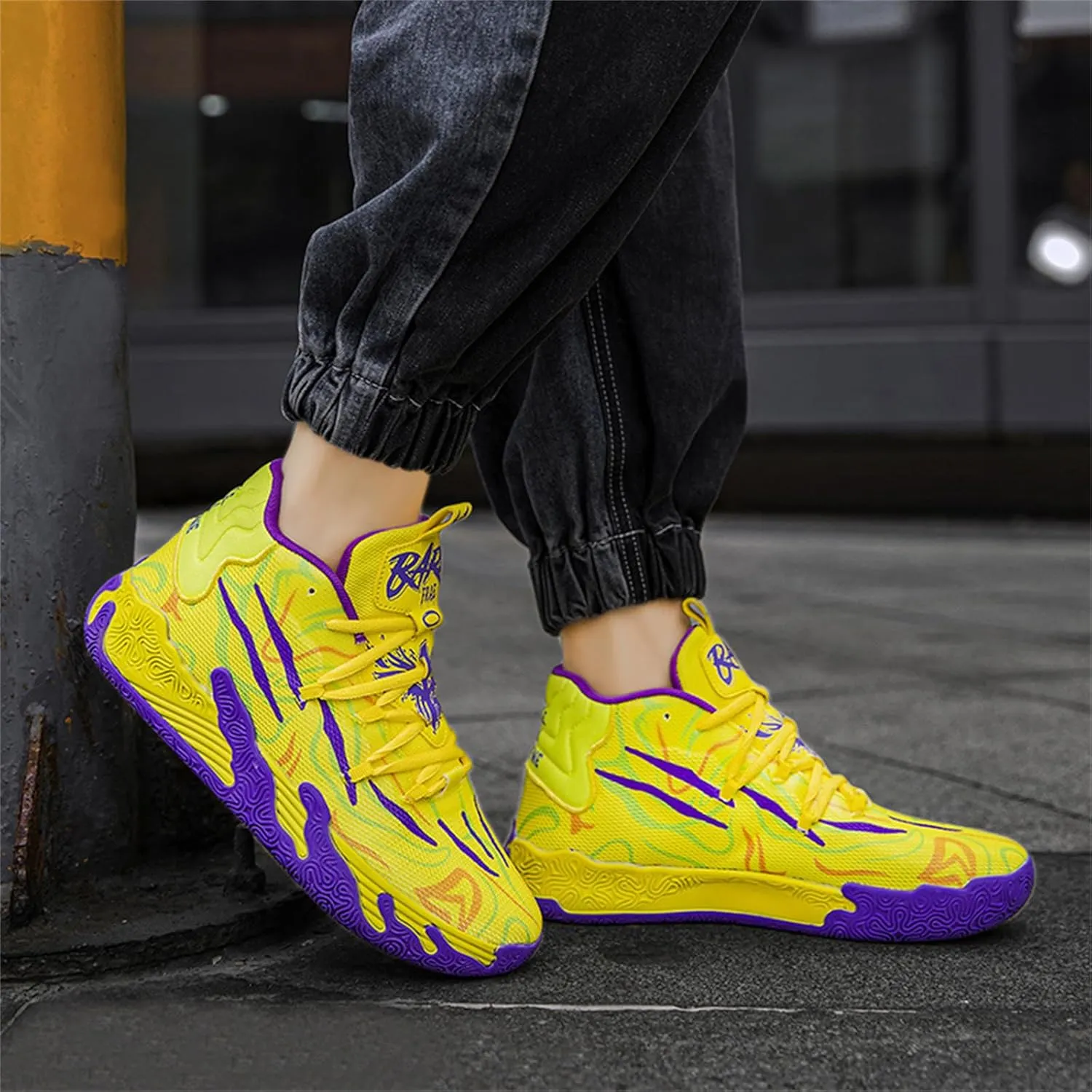 Womens Lightweight Lace Up High Top Fashion Basketball Shoes Soft Non-Slip Running Tennis Volleyball Sneakers Classic Sports Shoes