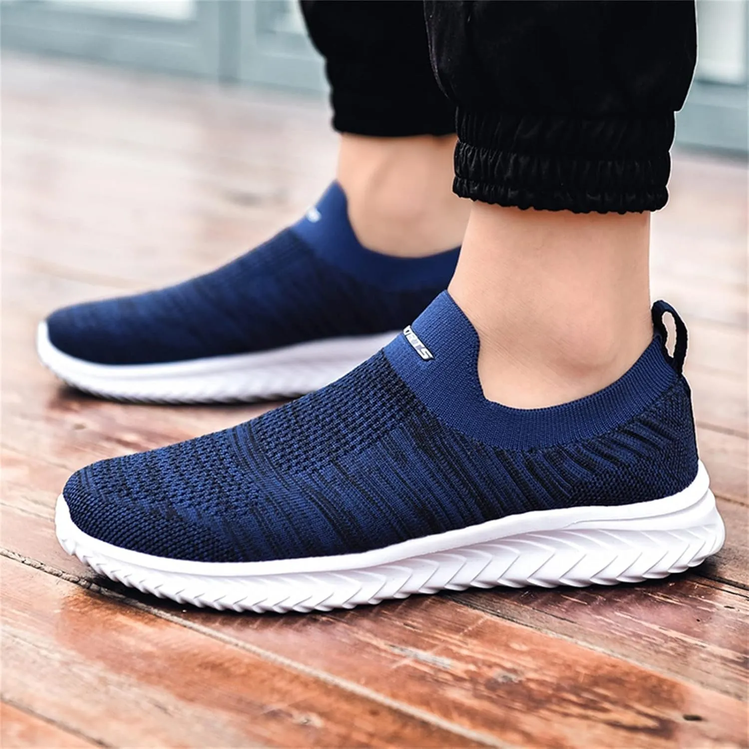 Women's Lightweight Slip On Walking Running Shoes Womens Tennis Shoes Mesh Casual Black Shoes Platform Sneakers Black Tennis Shoe Loafers Shoe
