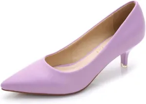 Women's Low Kitten Heel Pumps - Classic Pointed Toe Office Work Pumps, Slip-On Comfortable Dress Shoes with Sturdy Slim Heel for Professional Women