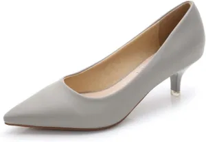 Women's Low Kitten Heel Pumps - Classic Pointed Toe Office Work Pumps, Slip-On Comfortable Dress Shoes with Sturdy Slim Heel for Professional Women