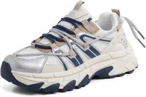 Women's Mesh Fashion Basketball Sneakers,Platform Casual Dad Sneakers,Soft Sole Cushioning Slip-On Orthopedic Arch Exercise Shoes