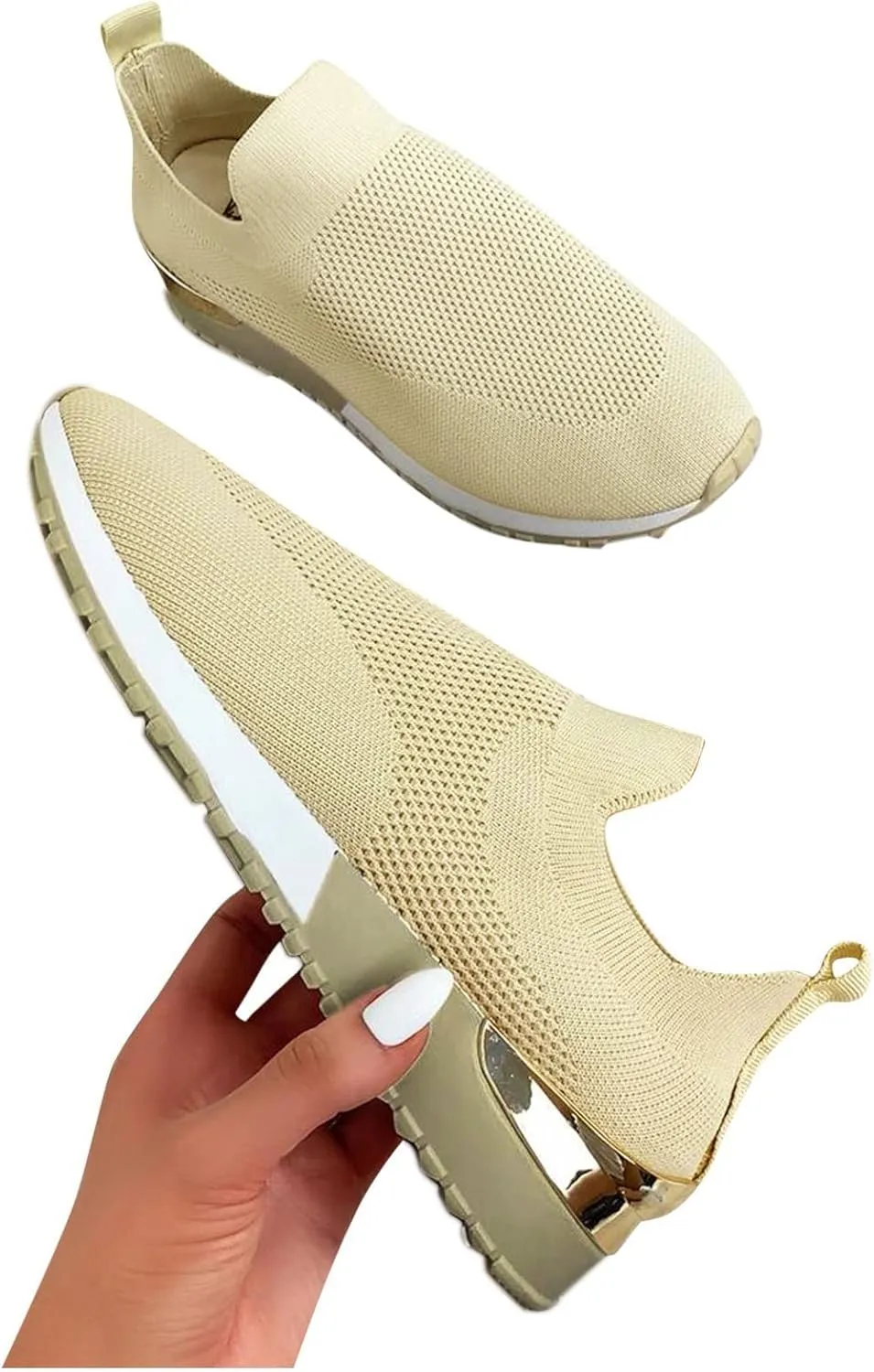 Womens Non Slip Work Shoes Slip On Water Resistant Walking Shoes Women Wide Width Men's Casual Dress Shoes Fashion Sneakers Brown Tennis Shoe Loafers Casual Slip On