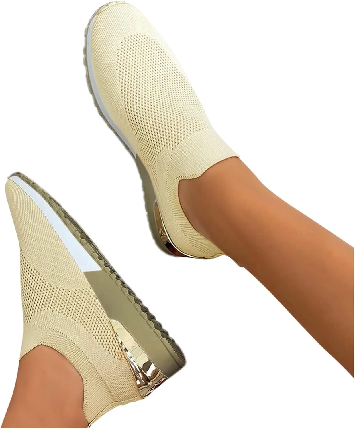 Womens Non Slip Work Shoes Slip On Water Resistant Walking Shoes Women Wide Width Men's Casual Dress Shoes Fashion Sneakers Brown Tennis Shoe Loafers Casual Slip On