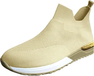 Womens Non Slip Work Shoes Slip On Water Resistant Walking Shoes Women Wide Width Men's Casual Dress Shoes Fashion Sneakers Brown Tennis Shoe Loafers Casual Slip On