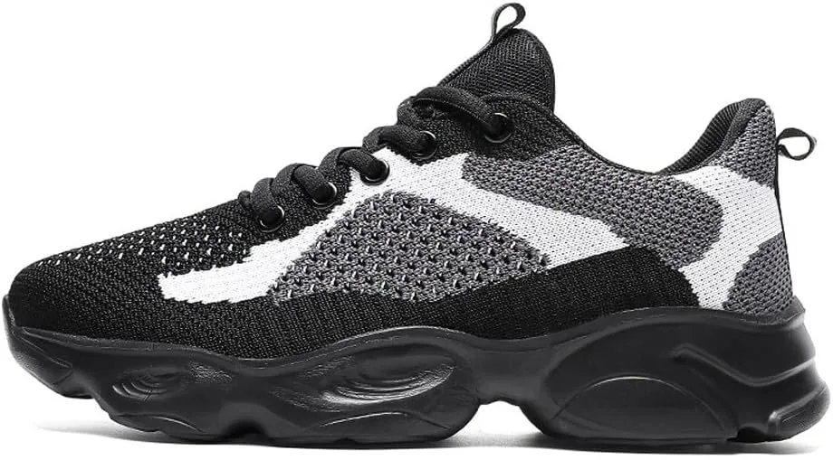 Women's Platform Breathable Soft Mesh Lace Up Sneakers Lightweight Road Running Walking Sock Shoes