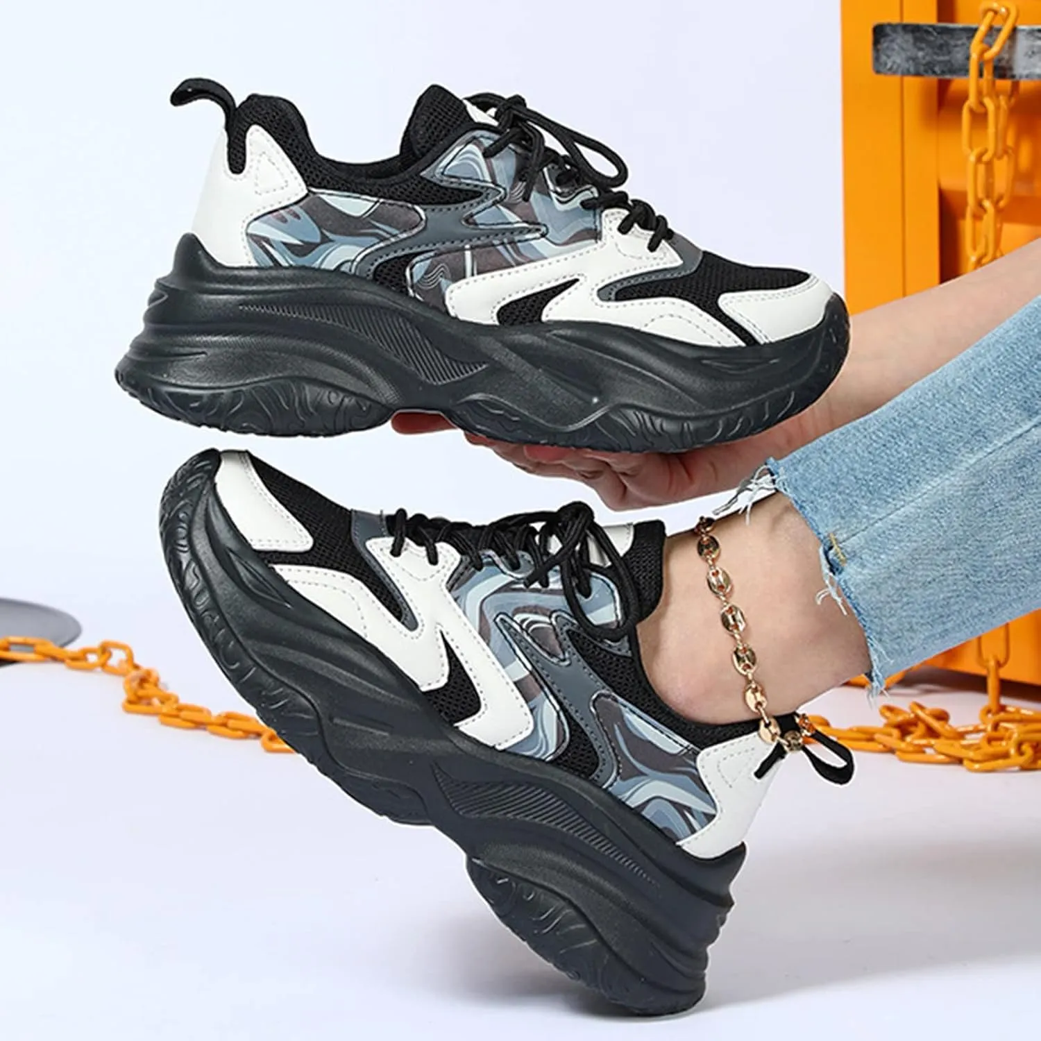 Womens Running Shoes Zapatos para Mujeres Womens Size 8.5 Wide Sneakers Slip Ons Casual Sneakers for Women Outdoor Trainers Tenis para Caminar De Mujer Con Plataforma Comodos
