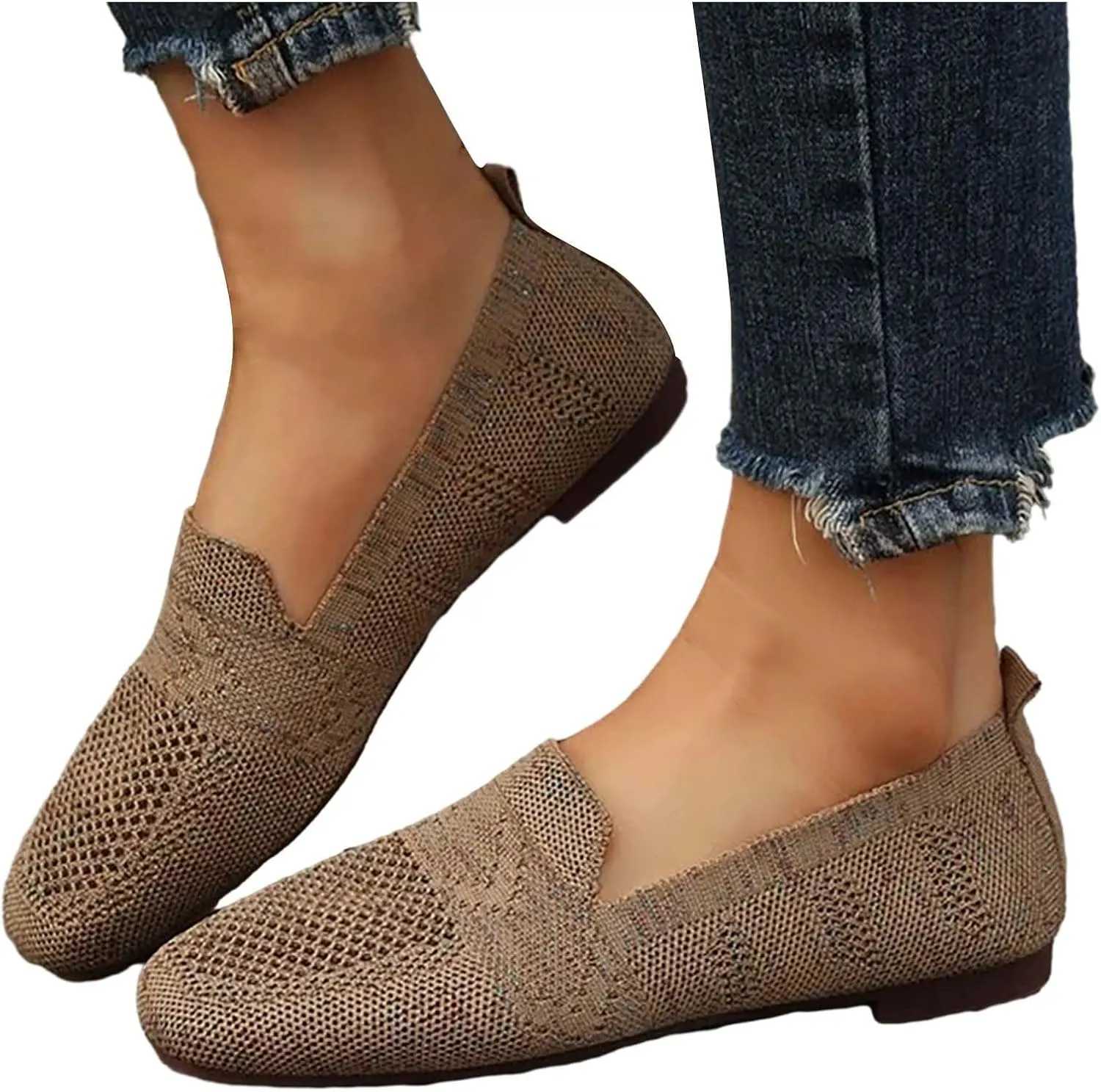 Womens Shoes FlatsWomens Walking Sneakers Wide Width Loafers for Women Closed Head Cute Cozy Women's Christmas Shoes Wide Toe Box Trendy Casual