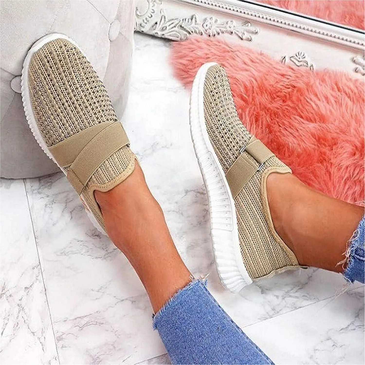 Women's Slip-on Shoes Wide Width Sneakers Hands Free Running Shoes for Men Wide Men's Casual Shoes Slip On Sneakers Platform Tennis Shoe Casual Loafers