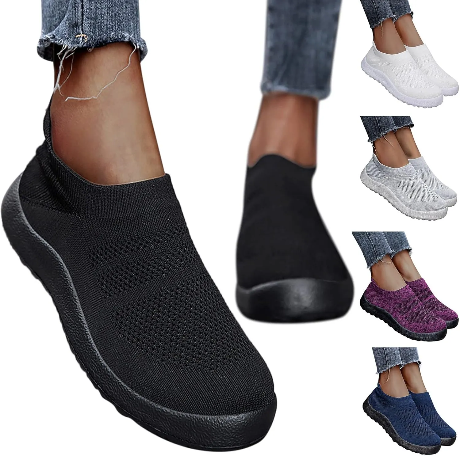 Women's Slip On Sneakers Lightweight Breathable Running Shoes for Men Dressy Casual Shoes Slip On Shoes Sneakers Tennis Shoe Loafers Dress Shoe