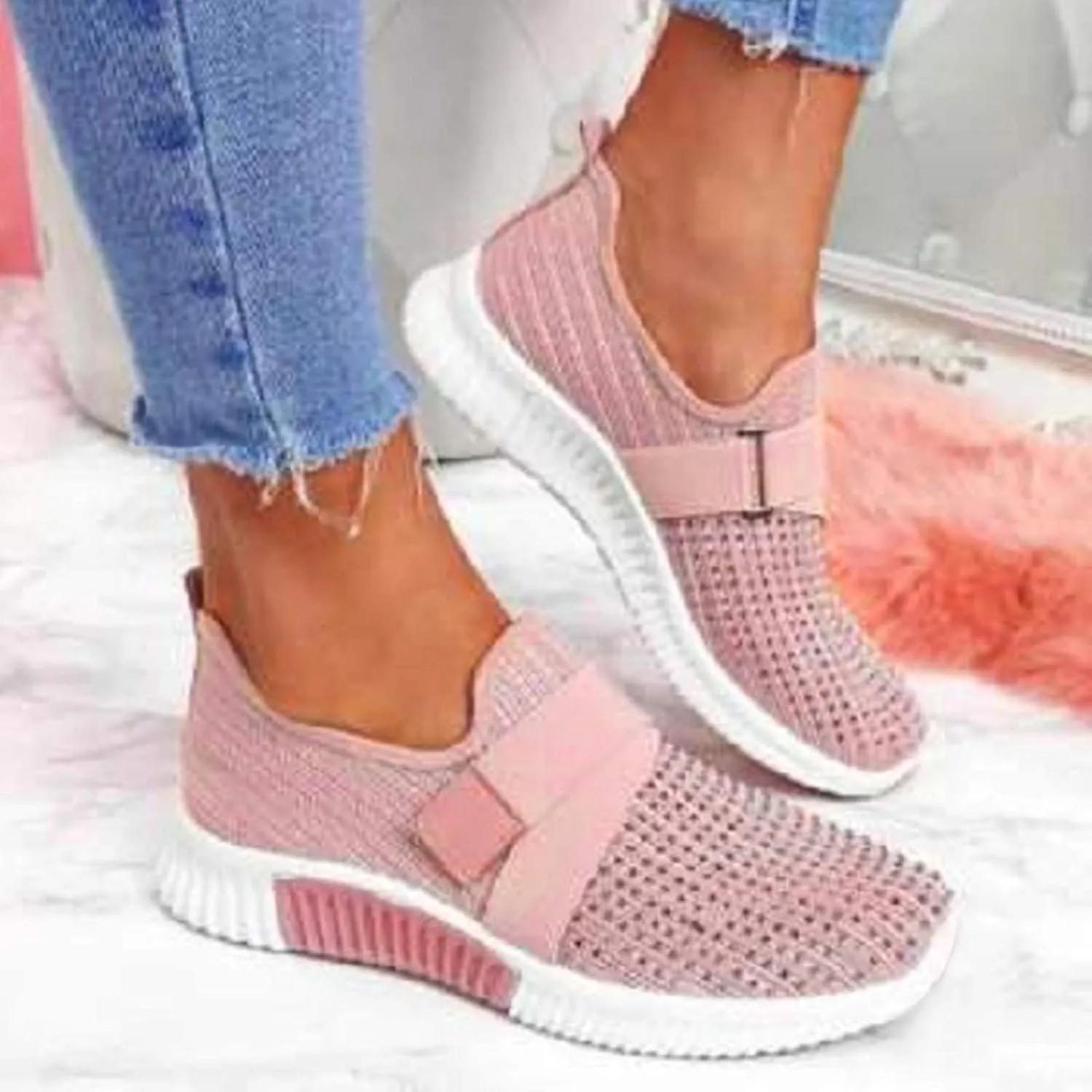 Womens Slip on Walking Shoes Comfort Lightweight Running Shoes for Women Boots Woman Shoes Casual Platform Sneakers Platform Tennis Shoe Cross Trainer Shoe