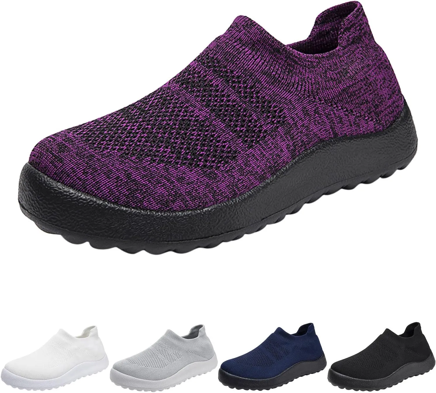 Womens Slip on Walking Shoes Comfort Lightweight Running Shoes for Women Loafers Casual Shoes Waterproof Sneakers White Tennis Shoe Trainers Shoe