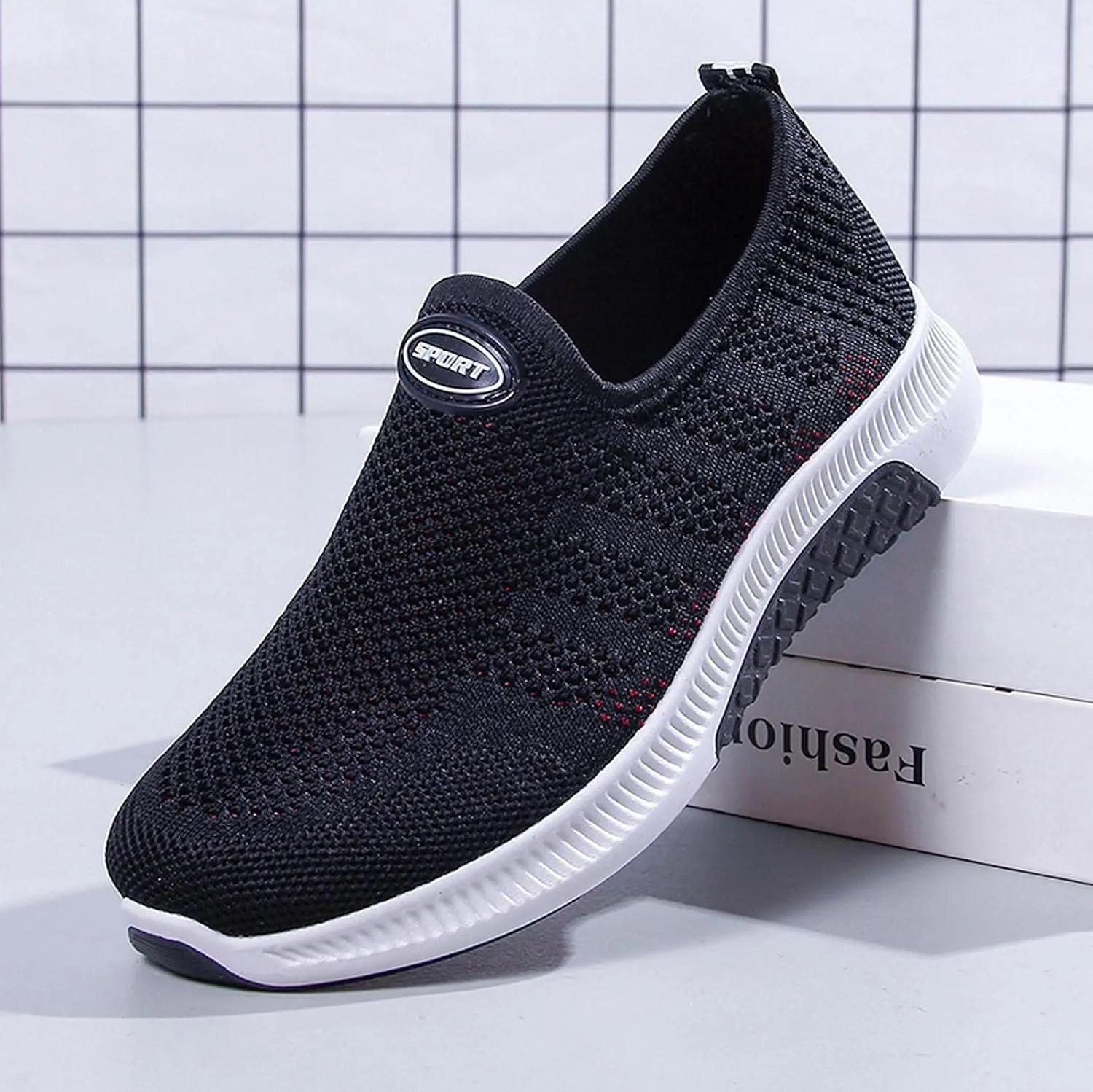 Women's Sneakers Size 9.5 Wide Tenis para Mujer De Trabajo Antideslizantes Womens Slip On Sneakers 8.5 Wide White Orthopedic Plantar Fasciitis Shoes Women Black Flats Womens Black Sneakers Wide 8.5