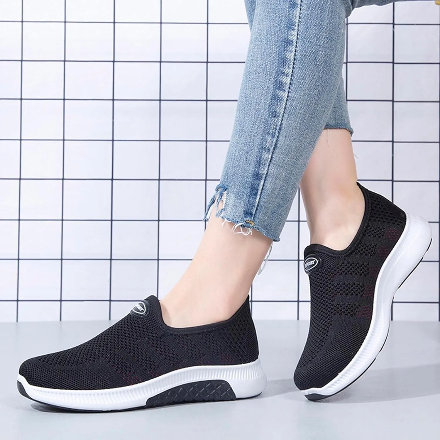 Women's Sneakers Size 9.5 Wide Tenis para Mujer De Trabajo Antideslizantes Womens Slip On Sneakers 8.5 Wide White Orthopedic Plantar Fasciitis Shoes Women Black Flats Womens Black Sneakers Wide 8.5