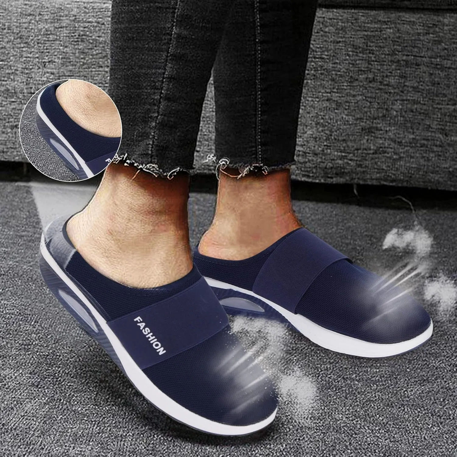 Women's Sneakers with Arch Support Slip On Wide Width Ortho Arch Support Sneakers for Women Walking Shoes Womens Wide Shoes Dressy Casual Womens Black Sneakers Cute Comfy Work Shoes for Women