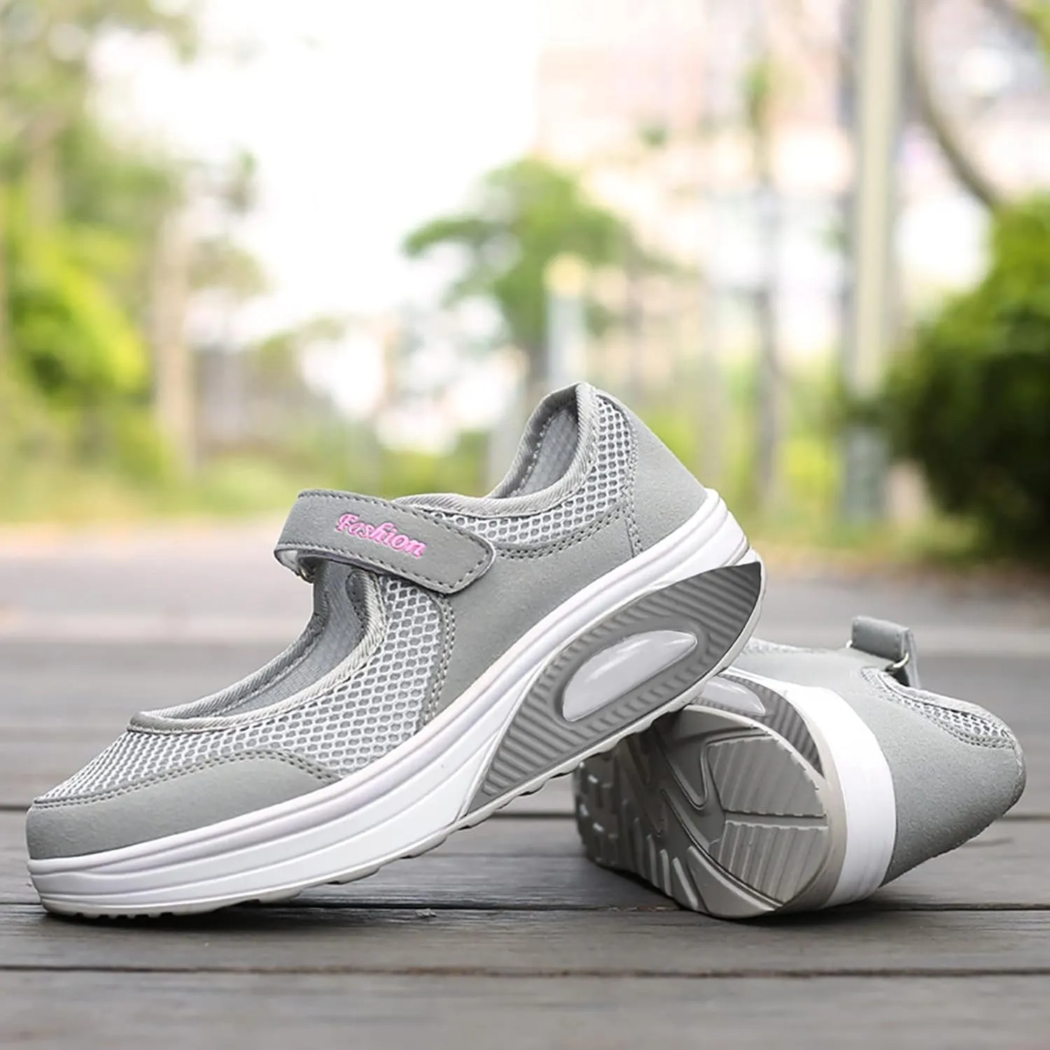 Womens Tennis Shoes Hollow Breathable Fitness Shoes Platform Ankle Paste Fashion Lightweight Running Shoes Hiking Footwear Casual Gym Sports Slip-Ons