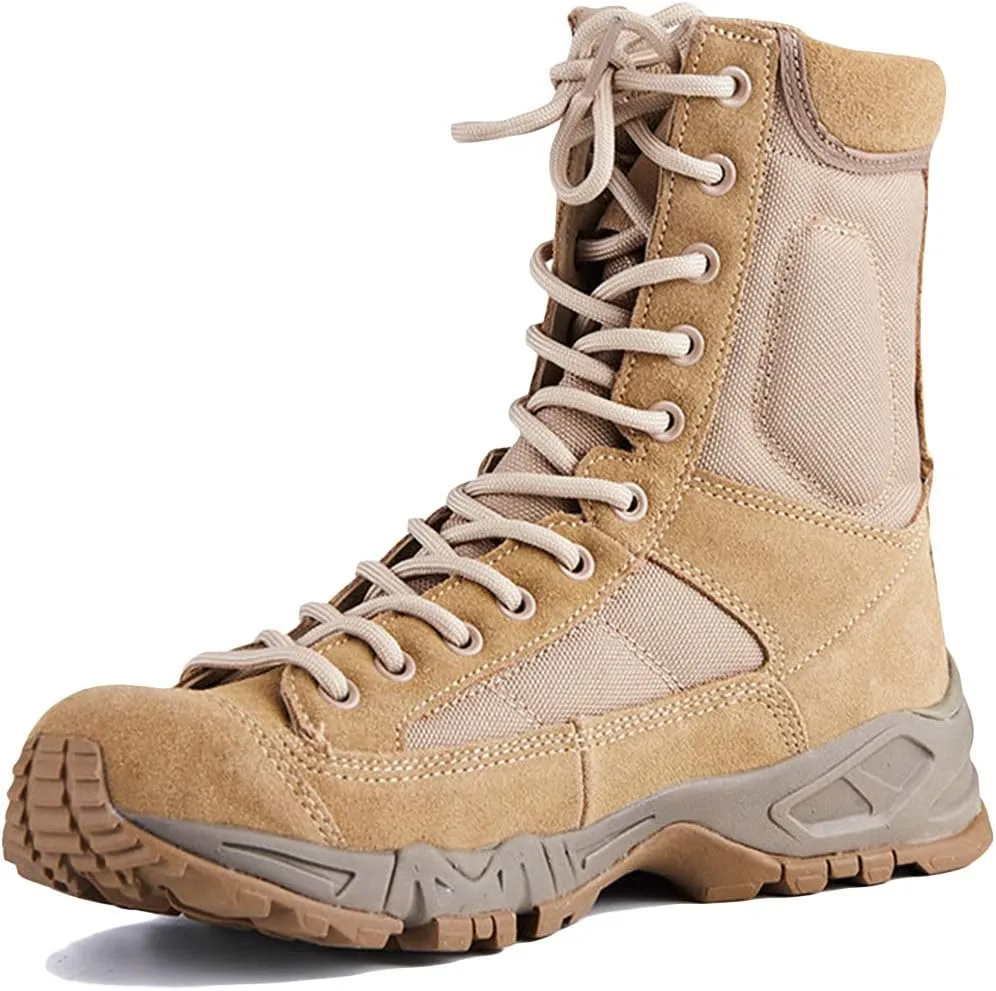 Wygwlg Men Summer Military Boots Army Combat Jungle All Terrain Boots Breathable Police Force Work Shoes Mountain Boots
