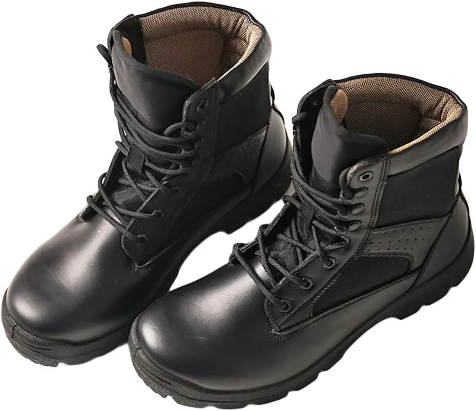 Wygwlg Men's Military Boots Breathable Army Jungle Boot Police Force Work Shoes Lace Up Work Combat All Terrain Boots