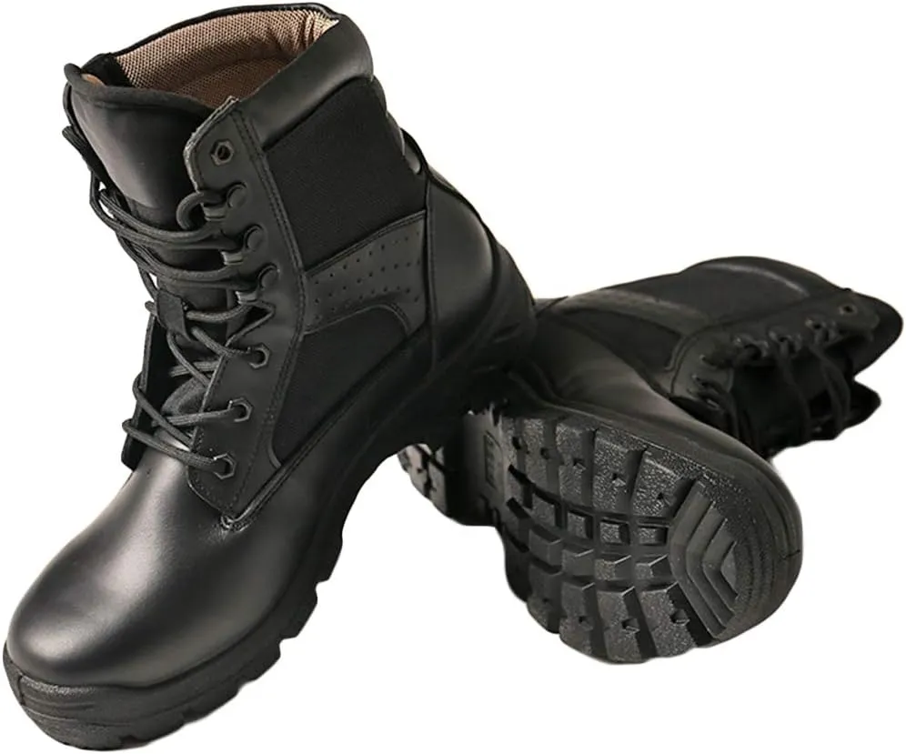 Wygwlg Men's Military Boots Breathable Army Jungle Boot Police Force Work Shoes Lace Up Work Combat All Terrain Boots